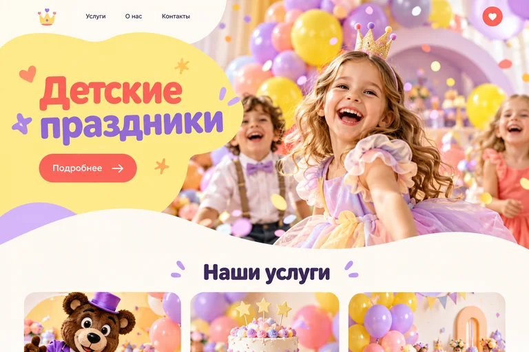Демонстрационный сайт: Детские праздники