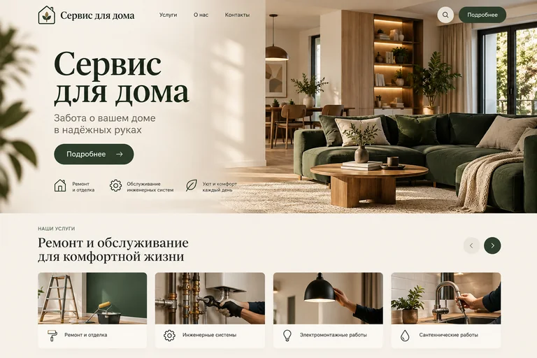 Демонстрационный сайт: Сервис для дома